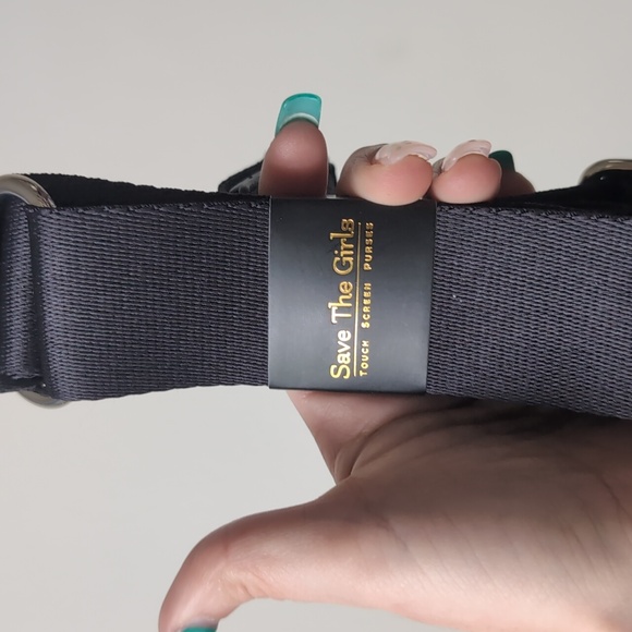 Save The Girls Clip And Go Black Strap Zippered Pouch And Phone Carrier NEW - Picture 5 of 10